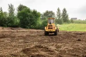 Meeks Land Management wheel loader on a cleared lot near Fort Payne, AL